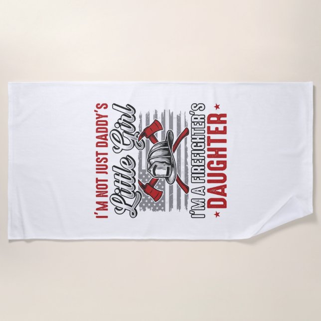 Firefighter Daughter Vintage Beach Towel (Front)