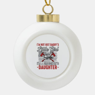 Firefighter Daughter Vintage Ceramic Ball Christmas Ornament