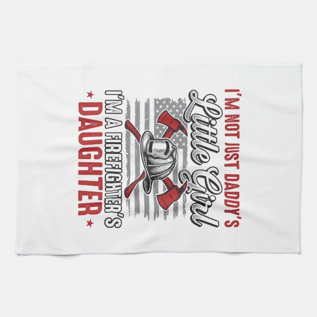 Firefighter Daughter Vintage Tea Towel (Horizontal)