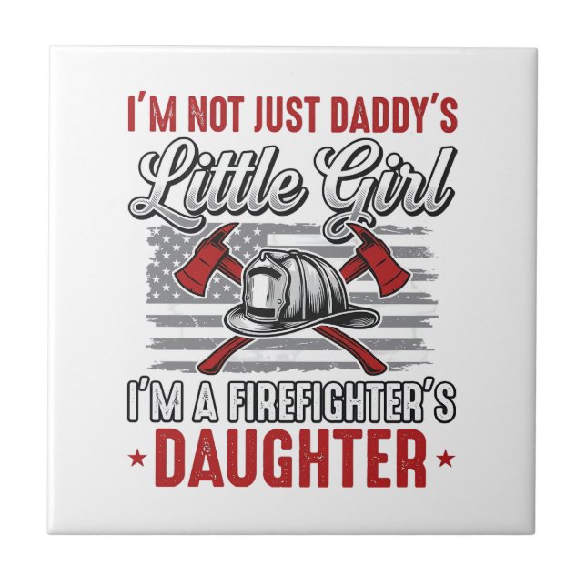 Firefighter Daughter Vintage Tile (Front)