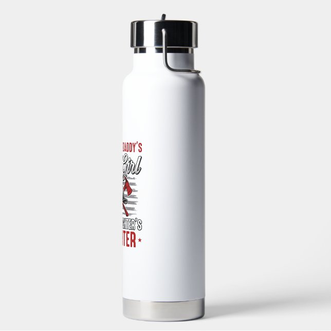 Firefighter Daughter Vintage Water Bottle (Left)
