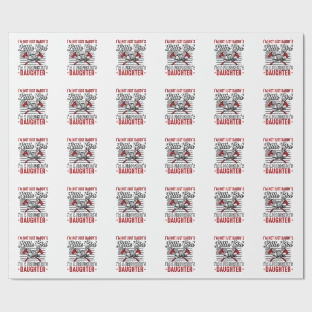 Firefighter Daughter Vintage Wrapping Paper (Flat)