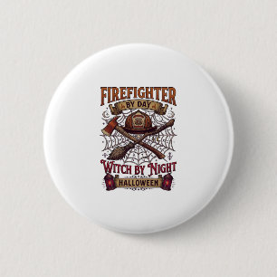 Firefighter Day Witch Night Halloween Helmet Axe B 6 Cm Round Badge
