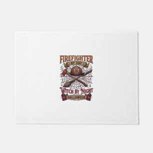 Firefighter Day Witch Night Halloween Helmet Axe B Doormat
