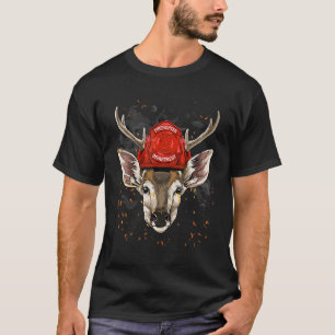Firefighter Deer Fire Department Fireman Animal De T-Shirt