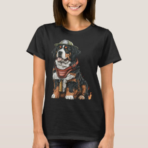 FireFighter Dog For Bernese Mountain Dad Fire Figh T-Shirt