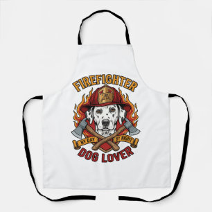 Firefighter Dog Lover Dalmatian Fire Helmet Axes F Apron