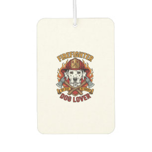 Firefighter Dog Lover Dalmatian Fire Helmet Axes F Car Air Freshener