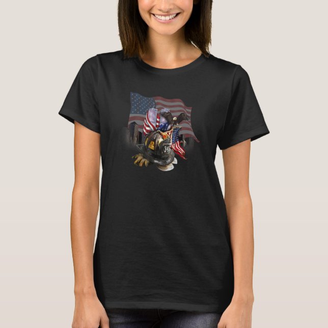 Firefighter Eagle Flag T-Shirt (Front)
