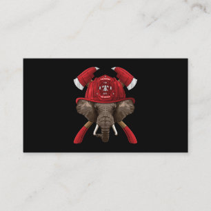 Firefighter Elephant Fireman Boys Kids Fire Rescue Business Card