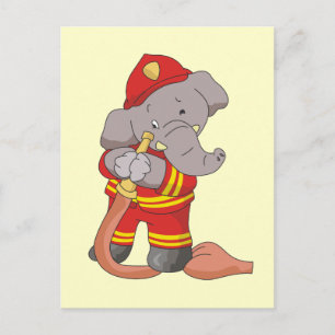 Firefighter Elephant Tshirts and Gifts Postcard