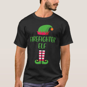 Firefighter Elf Christmas Family Matching Group Xm T-Shirt