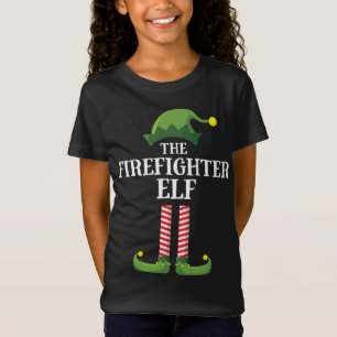 Firefighter Elf Matching Family Christmas Party T-Shirt