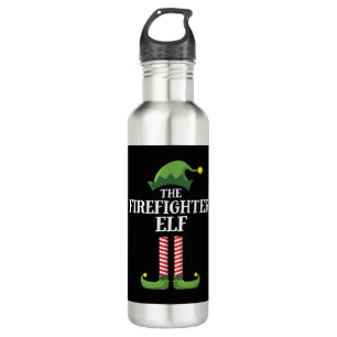 Firefighter Elf Matching Family Group Christmas Pa 710 Ml Water Bottle