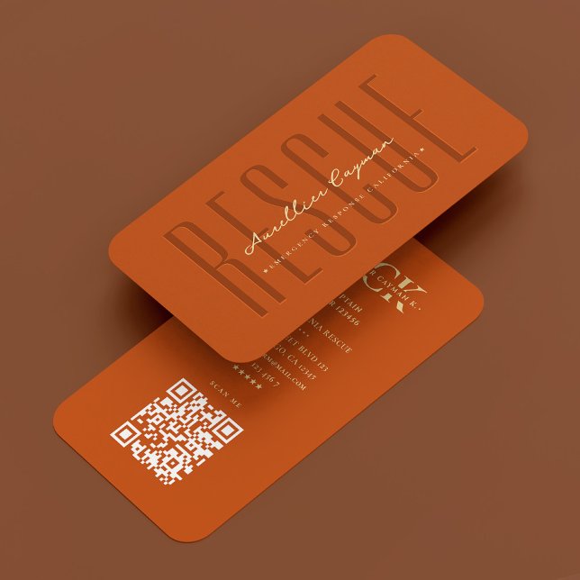 Firefighter Emergency Rescue Modern Orange  Business Card (Firefighter Emergency Rescue Modern Orange Business Card
)