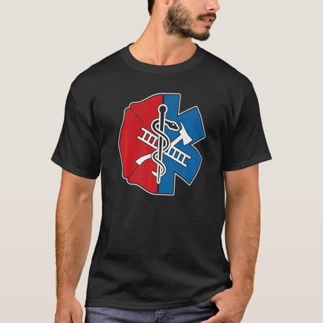 Firefighter Emt Badge Proud Emt Firefighter   T-Shirt (Front)