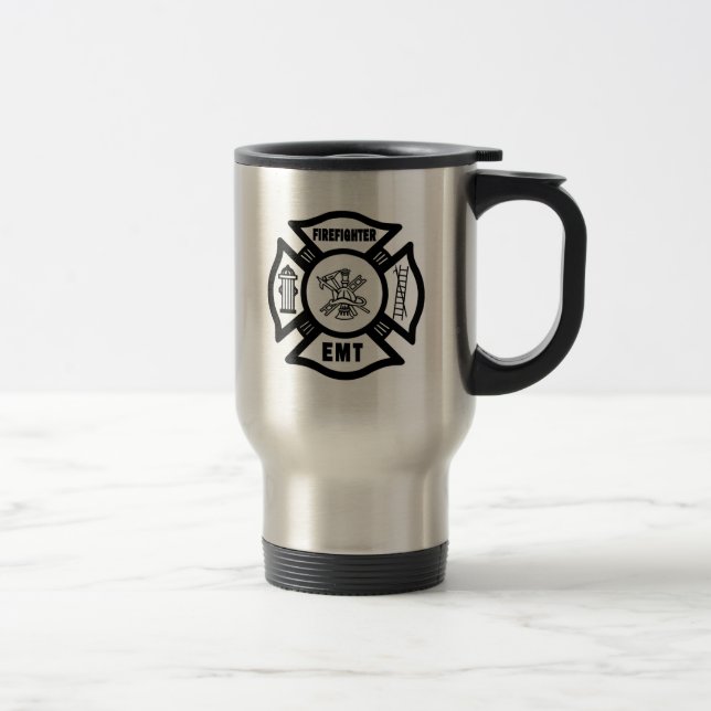 FIREFIGHTER EMT MALTESE CROSS TRAVEL MUG! MUG (Right)
