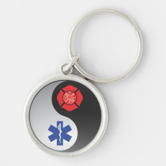 firefighter emt ying yang key ring