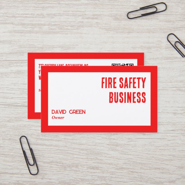 Firefighter Equipment Custom QR Business Card (Front/Back In Situ)
