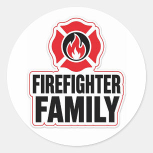 Firefighter Family Classic Round Sticker