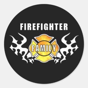 Firefighter Family Classic Round Sticker