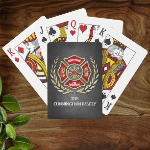 Firefighter Family Personalised Playing Cards