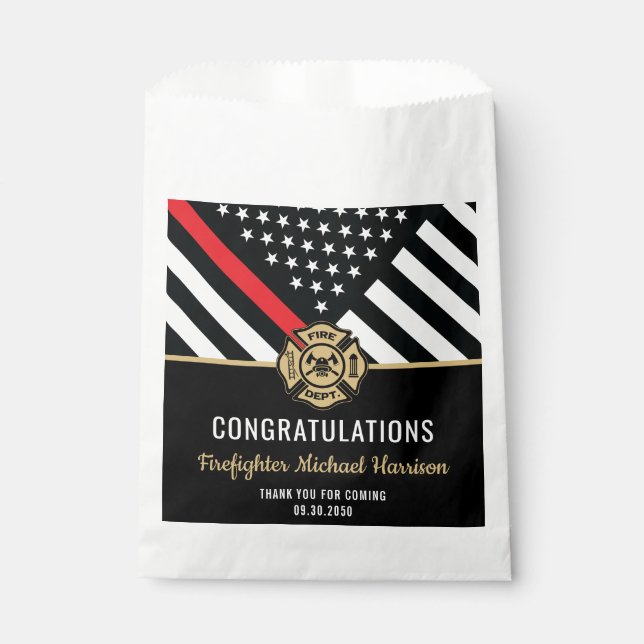 Firefighter Fire Academy Fireman Graduation Party Favour Bags (Front)