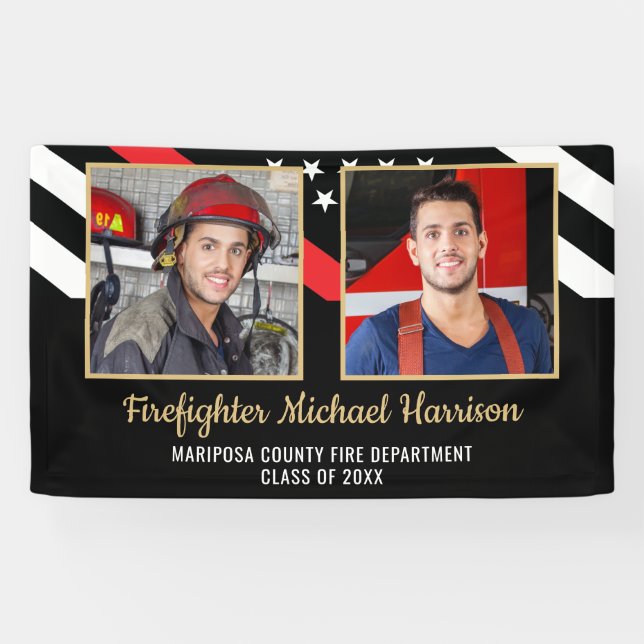 Firefighter Fire Academy Graduation 2 Photo Banner (Horizontal)