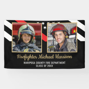 Firefighter Fire Academy Graduation Fireman Photo Banner