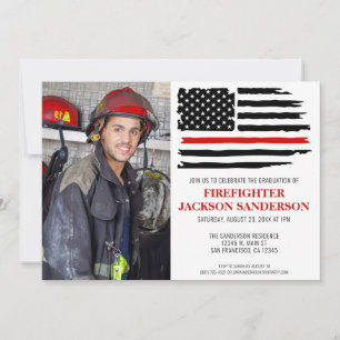 Firefighter Fire Academy Graduation Fireman Photo Invitation