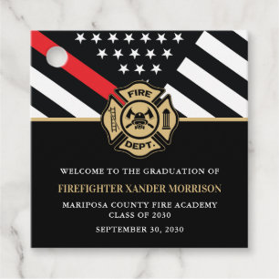 Firefighter Fire Academy Graduation Party Favour Tags