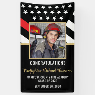 Firefighter Fire Academy Graduation Party Photo Banner
