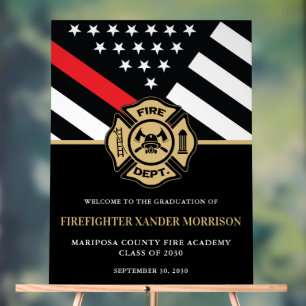 Firefighter Fire Academy Graduation Party Welcome Acrylic Sign