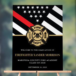 Firefighter Fire Academy Graduation Welcome Acrylic Sign