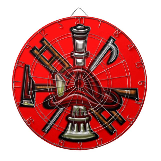 Firefighter Fire and Rescue Department Emblem Dartboard (Front)