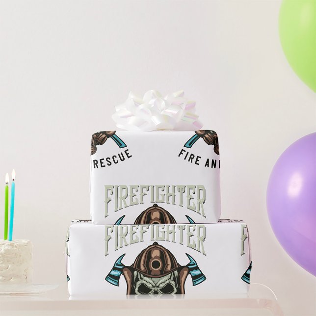 Firefighter Fire And Rescue Wrapping Paper (Creator Uploaded)