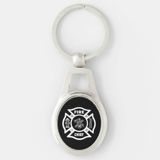 Firefighter Fire Chief Key Ring (Front)