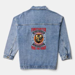 Firefighter - Fire Department Blue Light With Pass Denim Jacket