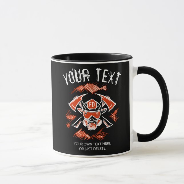 Firefighter Fire Department Cool Drawing Template Mug (Right)