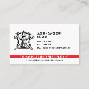 Firefighter Fire Department Employee Logo Business Card