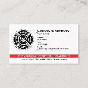 Firefighter Fire Department Fireman Logo Badge Business Card