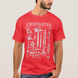 Firefighter Fire Department Fireman Vintage Patent T-Shirt