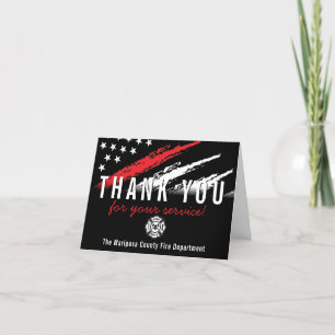 Firefighter Fire Department Flag First Responder Thank You Card