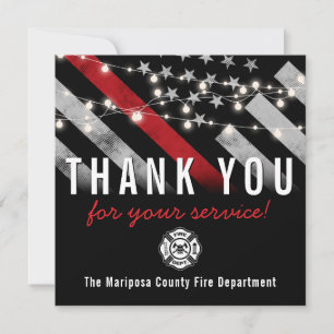 Firefighter Fire Department Flag First Responder Thank You Card
