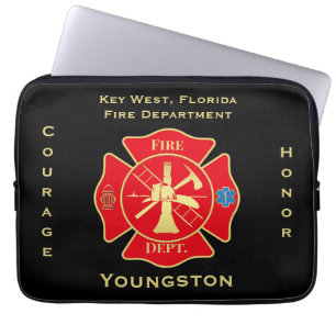 Firefighter Fire Department Maltese Cross Emblem Laptop Sleeve