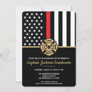 Firefighter Fire Department Retirement Fireman Invitation