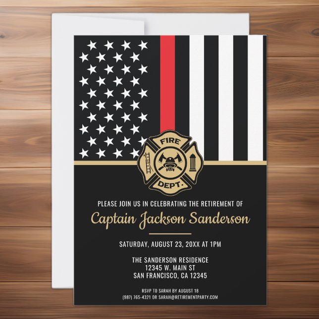 Firefighter Fire Department Retirement Fireman Invitation (Firefighter Fire Department Retirement Fireman Invitation)