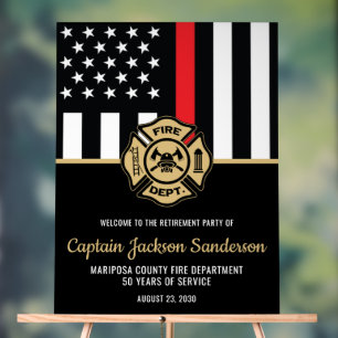 Firefighter Fire Department Retirement Party Acrylic Sign