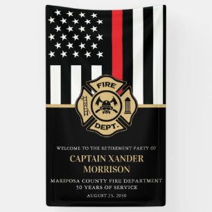 Firefighter Fire Department Retirement Party Banner