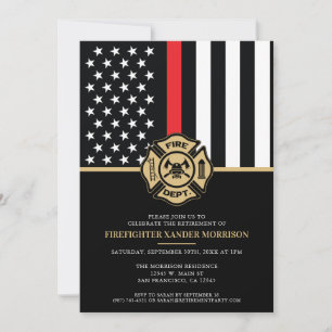 Firefighter Fire Department Retirement Party Invitation